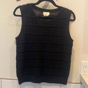 Kate Spade linen sweater vest, medium black